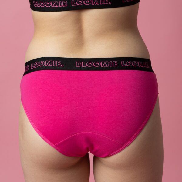 Culotte menstruelle ado flux léger Pink Paradise verso Bloomie Looomie